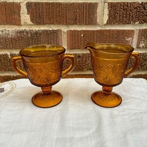 Indiana Glass Tiara Early American Open Cream and Sugar